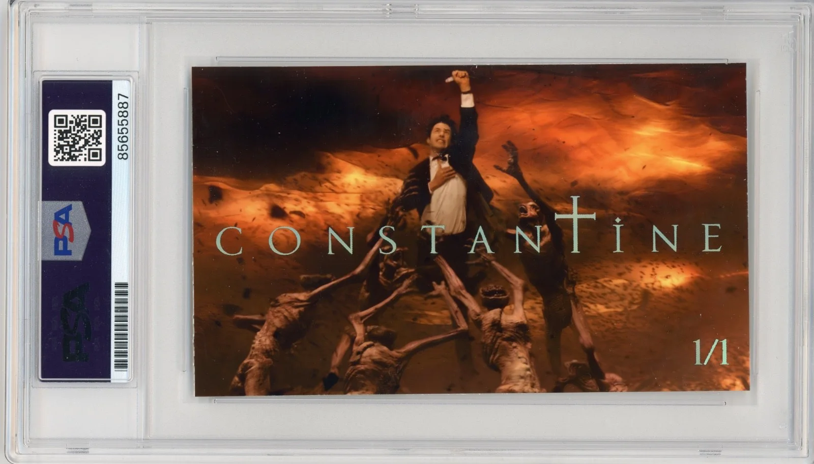 Keanu Reeves — Keanu Reeves Signed Cut Custom Constantine Card PSA DNA Slabbed AUTO, image 2