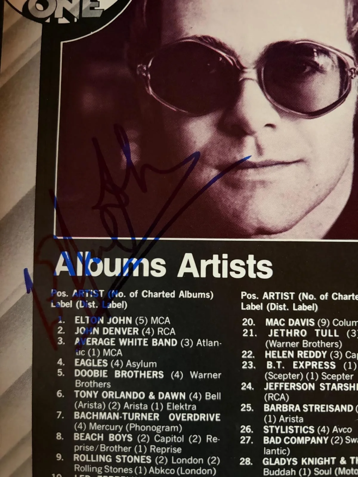 Elton John — ELTON JOHN SIGNED AUTOGRAPHED 11X14 MAGAZINE PAGE THE ROCKETMAN NUMBER ONE PSA, изображение 2