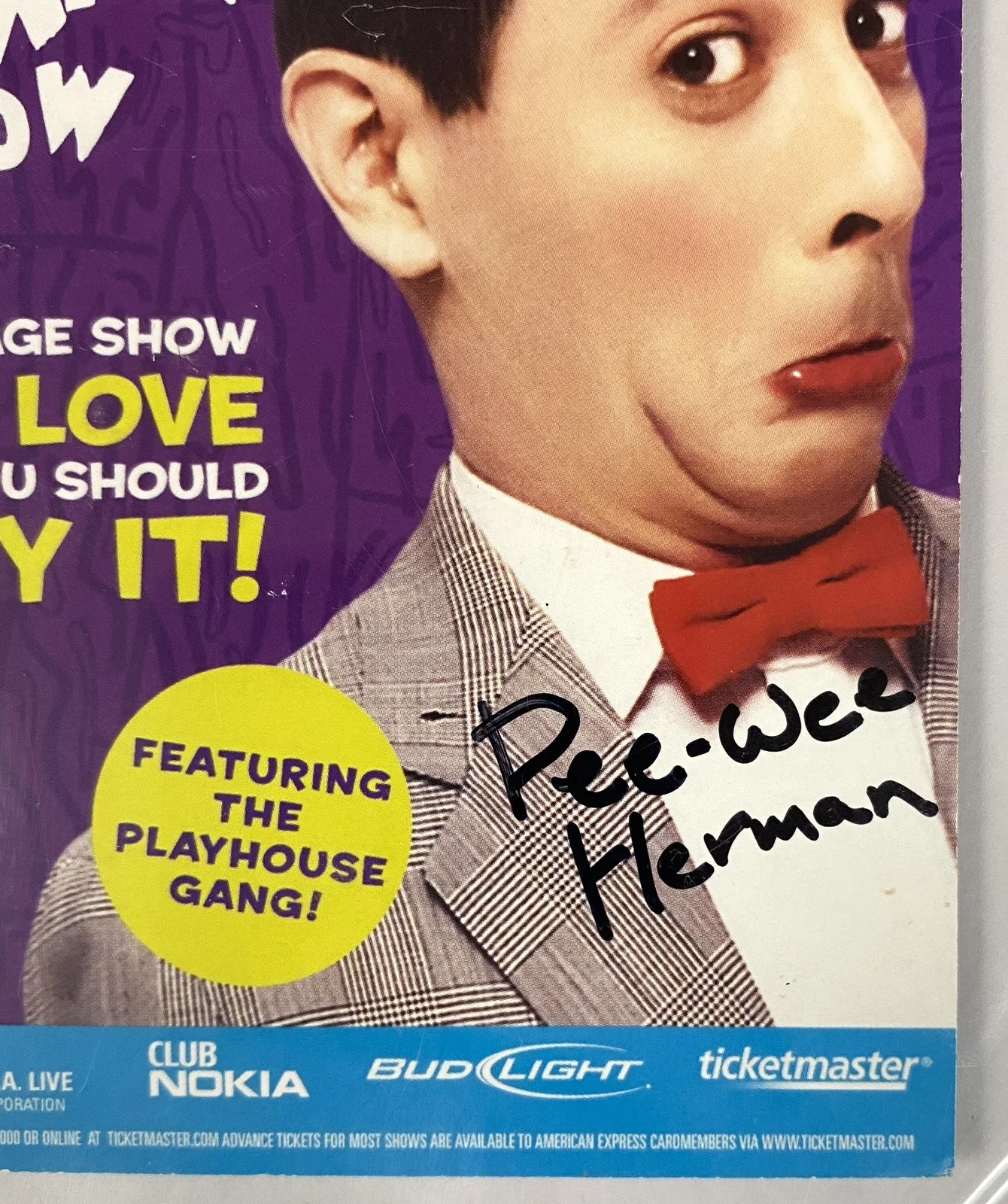 Paul Reubens — Pee-wee Herman Signed Show Flyer – PSA, image 2