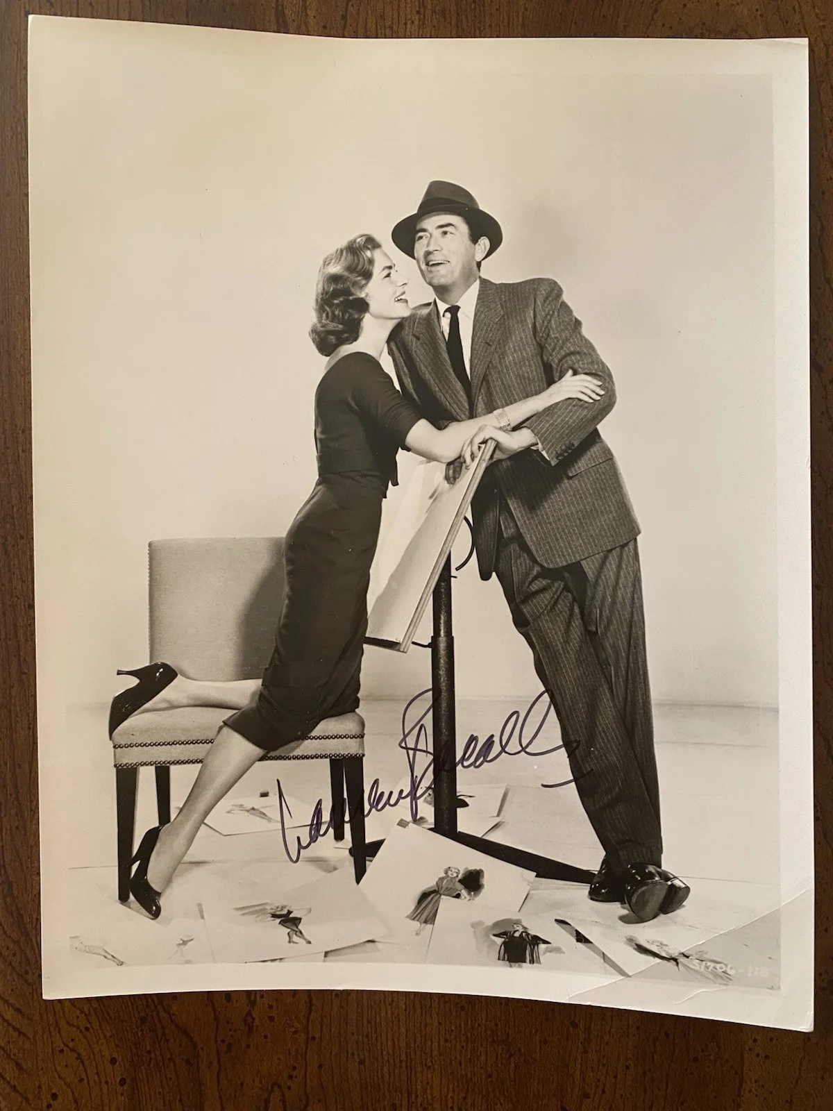 Lauren Bacall — Lauren Bacall Signed Autographed Photo w Gregory Peck With COA Designing Woman
