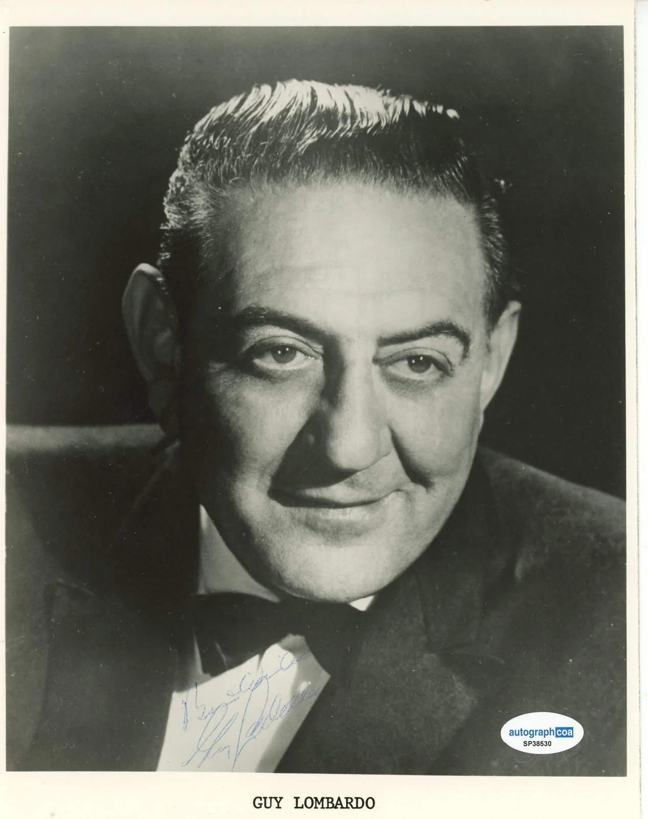 Guy Lombardo — Guy Lombardo "Auld Lang Syne' Bandleader AUTOGRAPH Signed 8x10 Photo ACOA, image 2