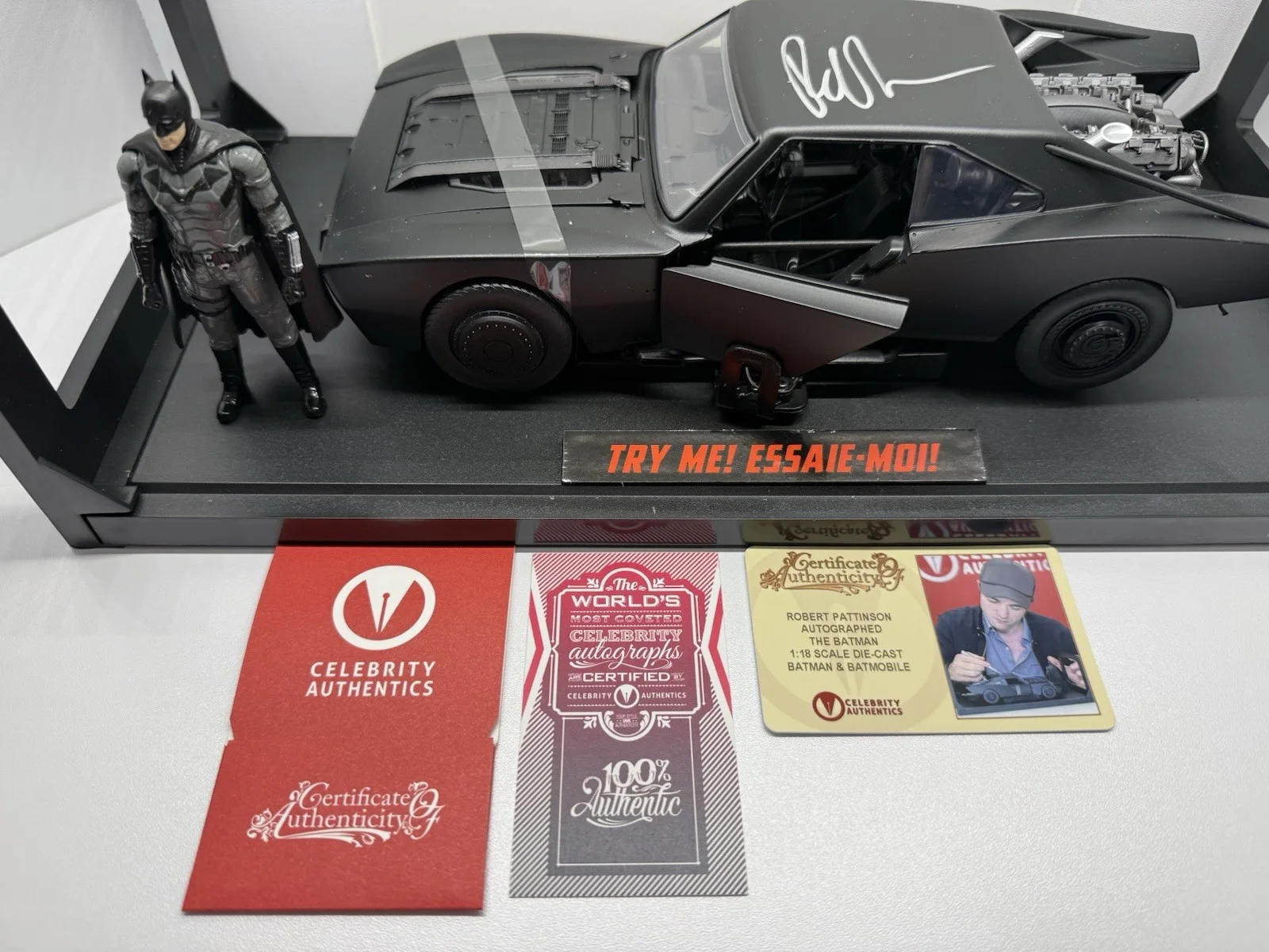 Robert Pattinson — Robert Pattinson Signed Jada 2022 The Batman 1:18 Scale DieCast Batmobile CA COA, image 5