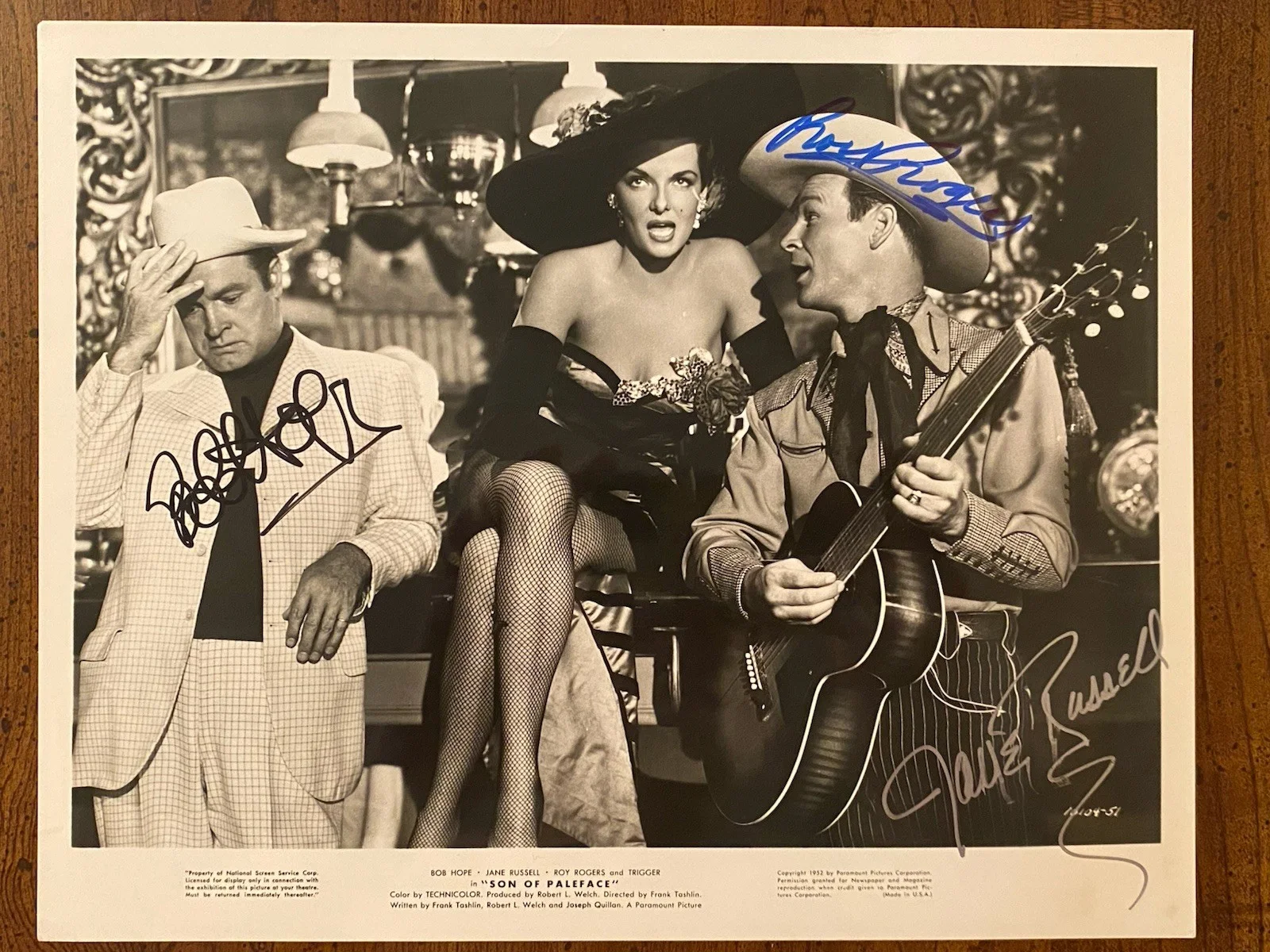 Bob Hope, Jane Russell, Roy Rogers — Bob Hope Jane Russell Roy Rogers Signed Autographed Photo w/ COA Son Of Paleface