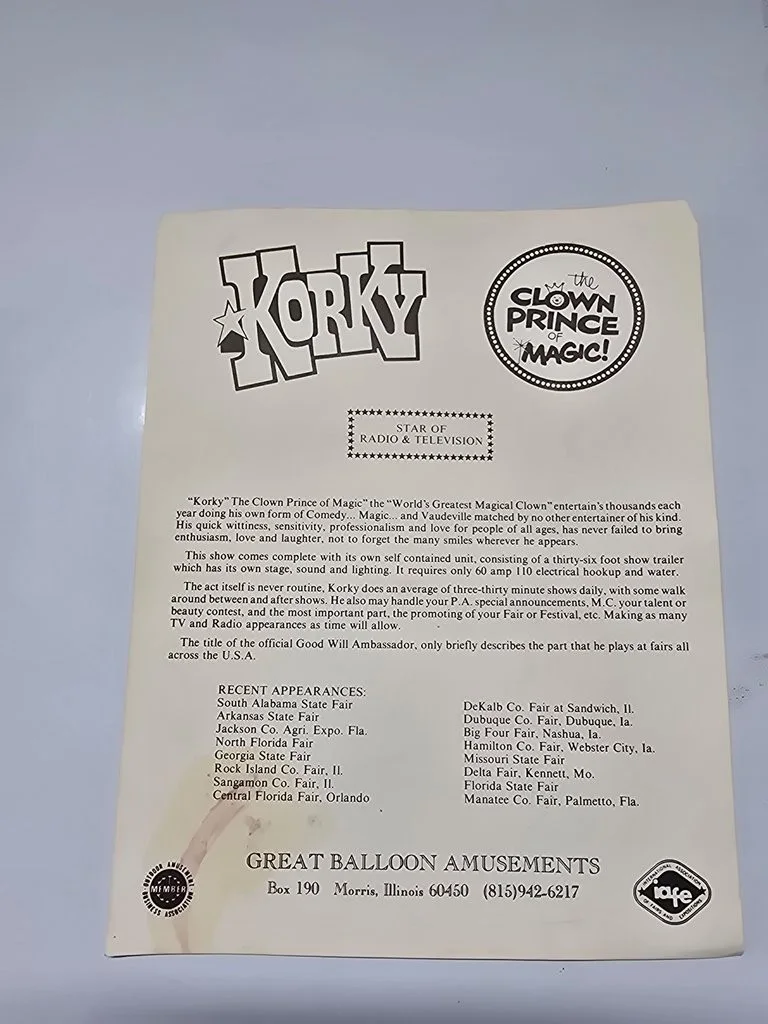 Korky — Autographed Photo of 'Korky' the Clown, image 2