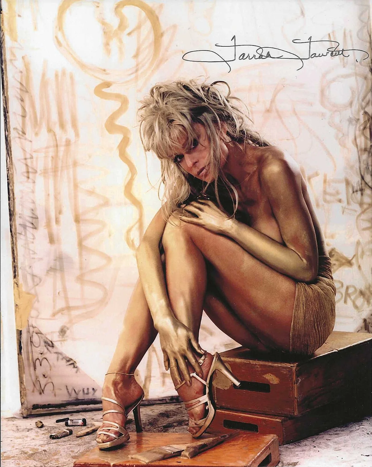FARRAH FAWCETT — FARRAH FAWCETT HAND SIGNED PHOTO 8x10 PLAYBOY PHOTO SHOOT