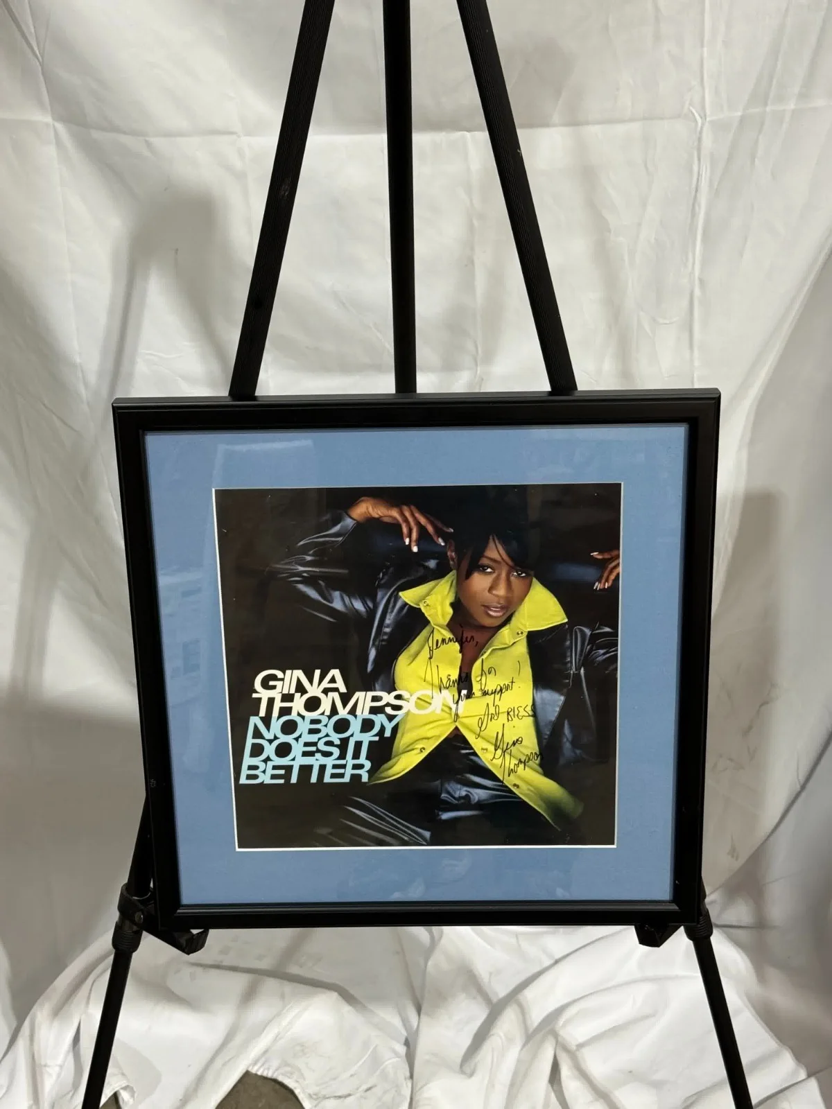 Gina Thompson Signed “Nobody Does It Better” Album Cover Framed w/ LOA, image 2