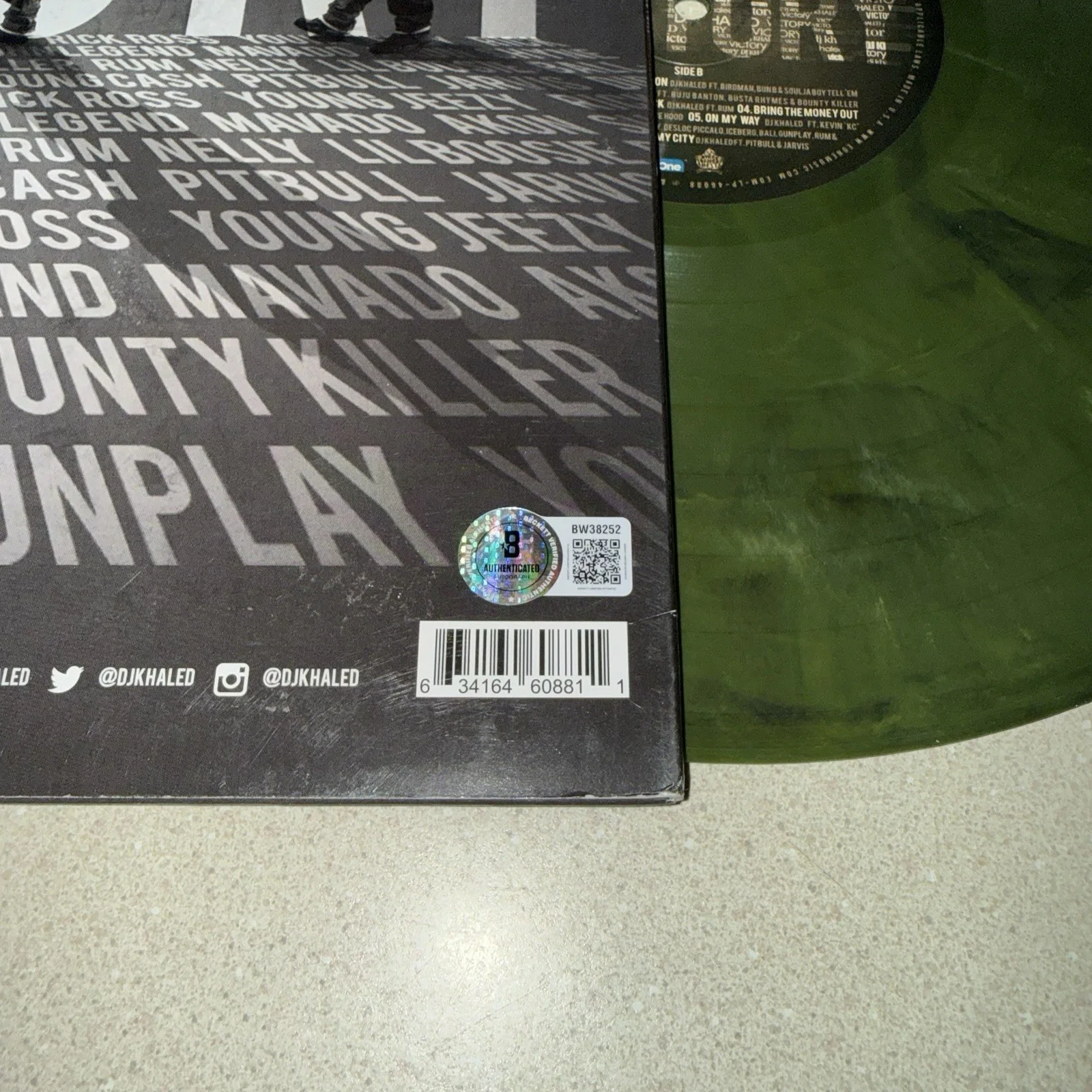 RAPPER DJ KHALED signed autographed VICTORY VINYL BECKETT BAS COA, image 3