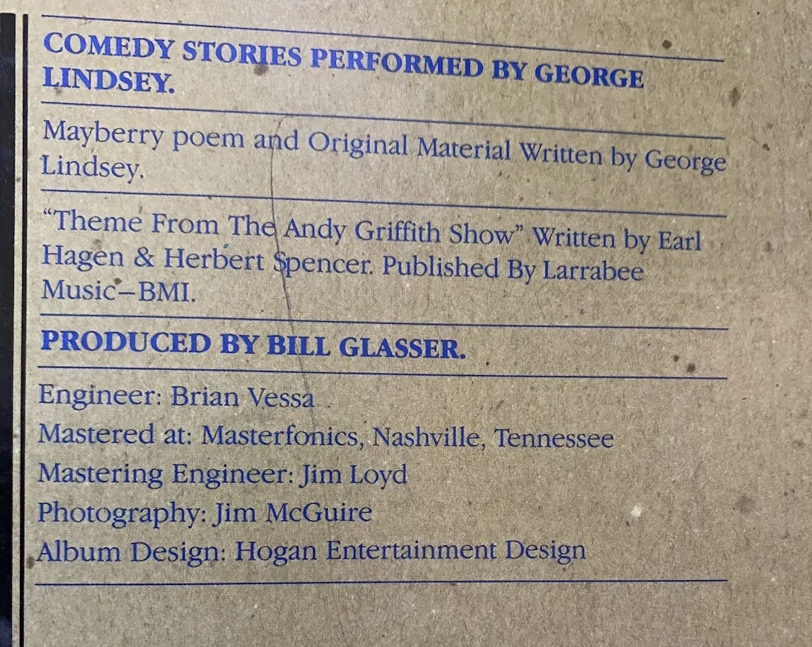 SIGNED ’Goober’ (George Lindsey) Goes To Town - 1982 PROMO COMEDY Vinyl Album FS, изображение 3
