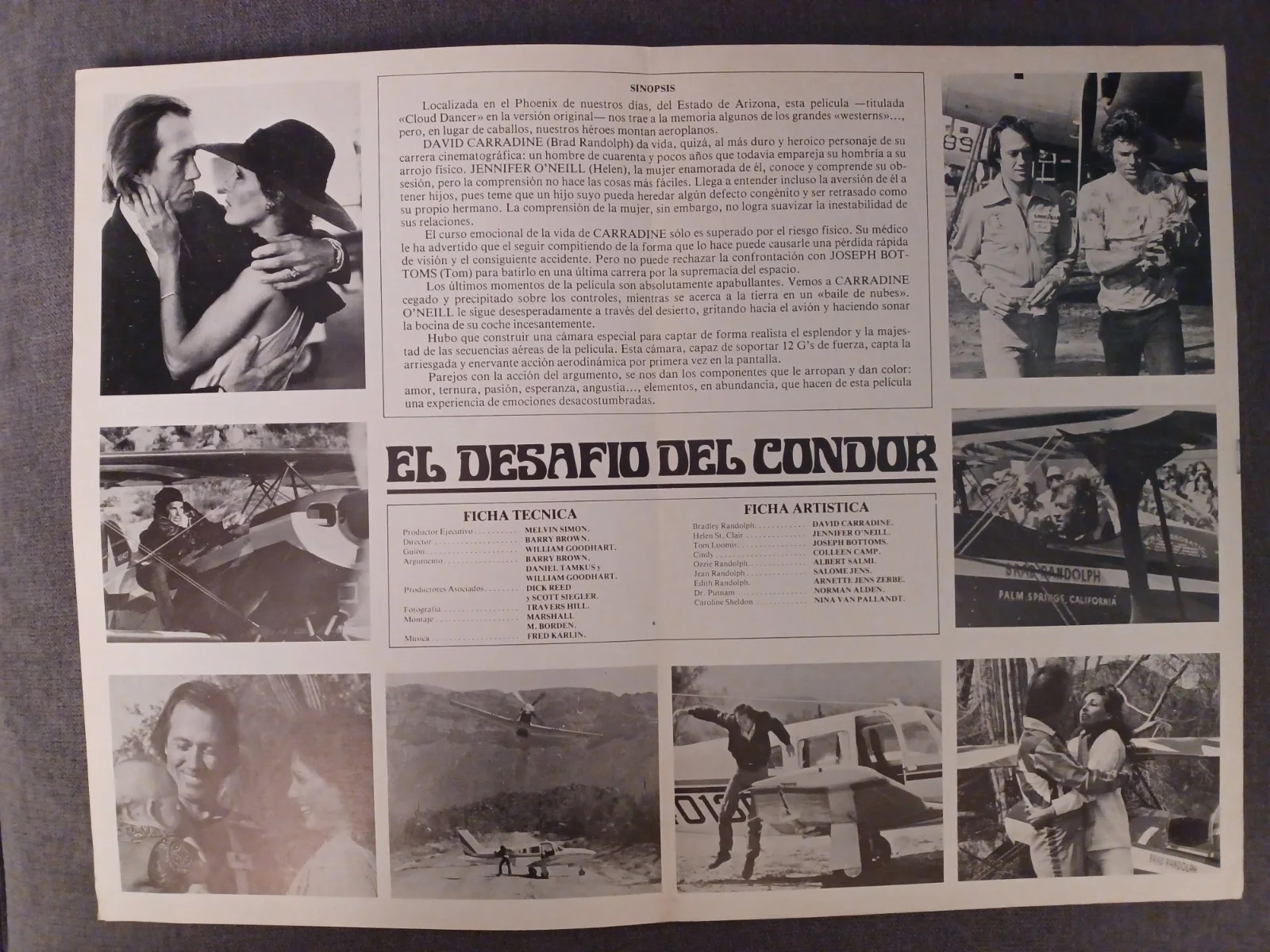 EL DESAFIO DEL CONDOR (1) / ORIGINAL SPANISH PRESS SHEET / JENNIFER O'NEILL, изображение 2