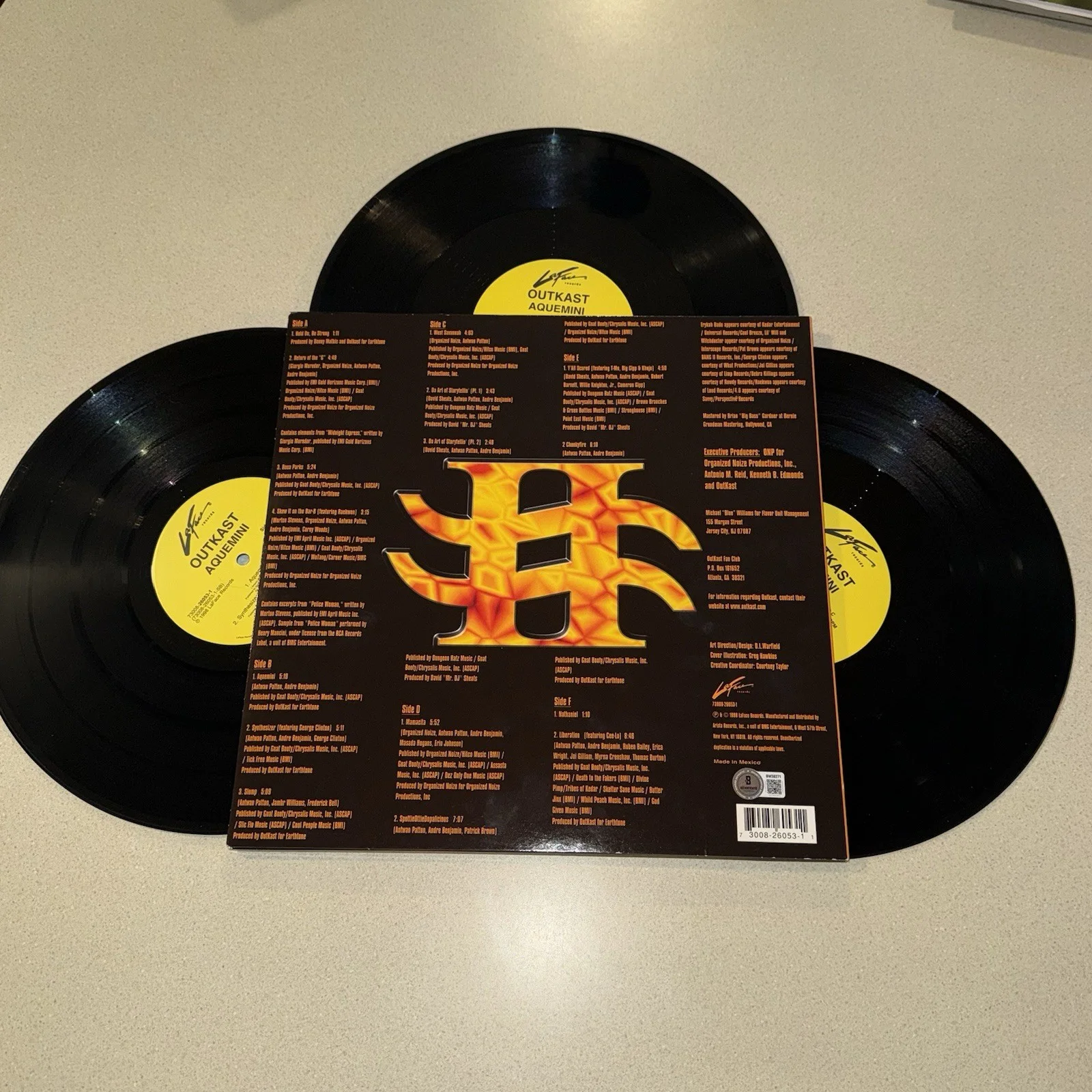 RAPPER BIG BOI OUTKAST signed autographed AQUEMINI VINYL RNR HOF BECKETT BAS COA, image 3