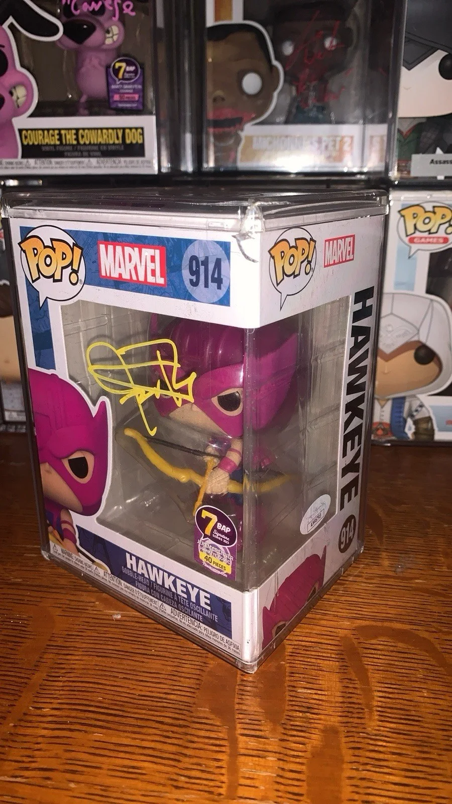 Jeremy Renner Signed Hawkeye Funko Pop Marvel 7BAP JSA Coa 1 Of 40, изображение 2