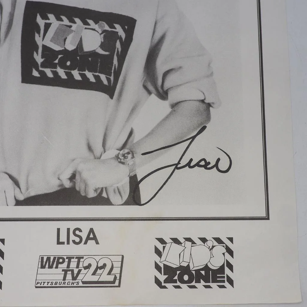 WPTT TV-22 Pittsburgh Kids Zone Kim Autograph Signed 8x10 B&W Promo Photo, изображение 2