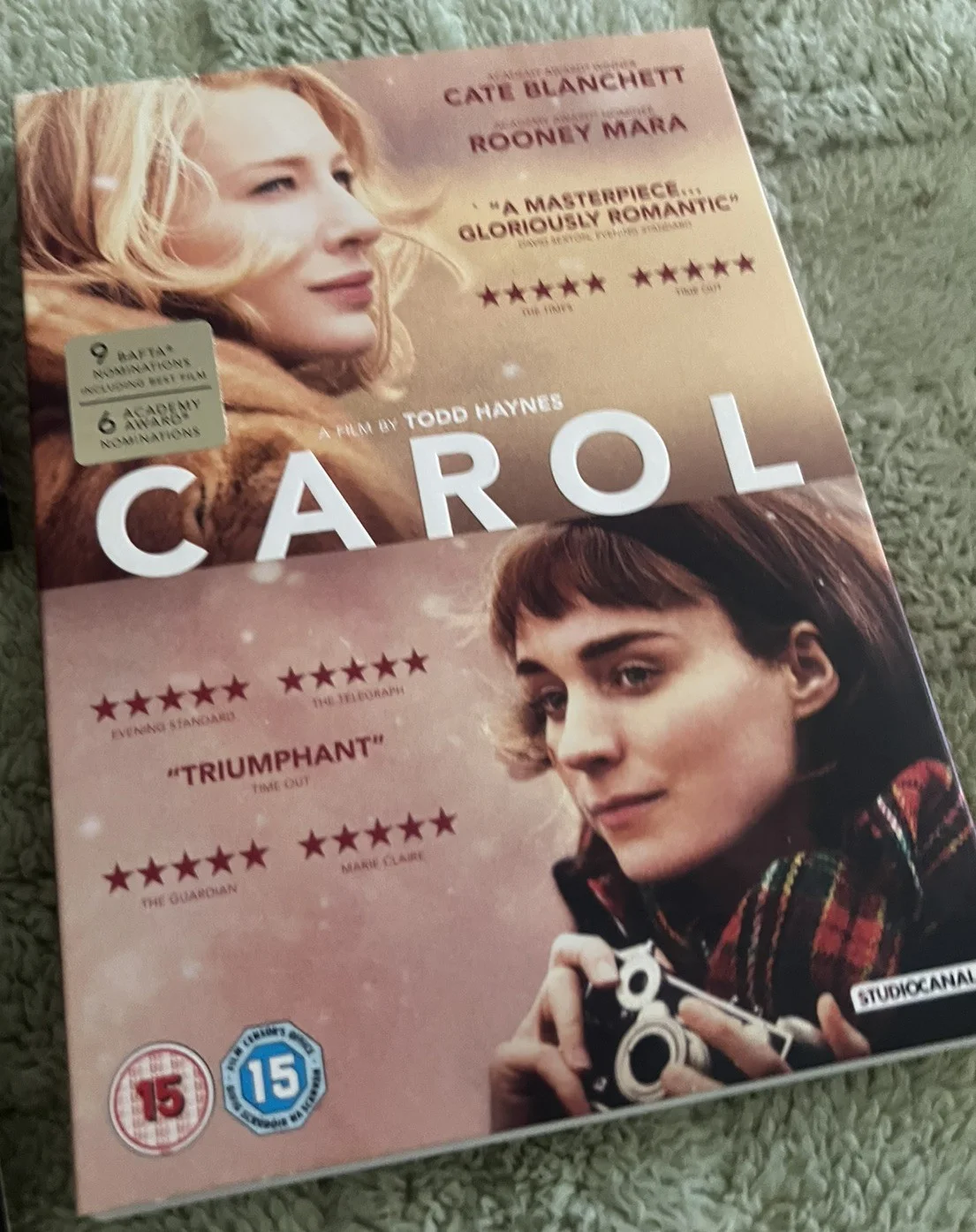 CAROL dvd and 4 Rare 2015 Film Movie Postcards 6”x4” Cate Blanchett Rooney Mara, изображение 2