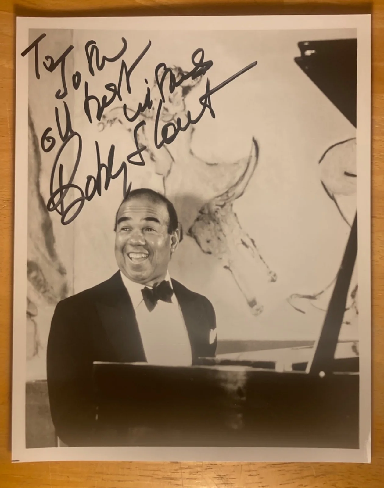 Hand SIGNED Bobby Short 8x10 Vintage Photo - Pianist, Cabaret Singer, Performer, image 2