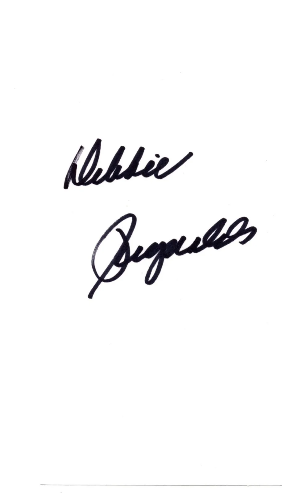 Debbie Reynolds — Debbie Reynolds Signed, Autographed, 3x5 Card, No Inscription., изображение 2
