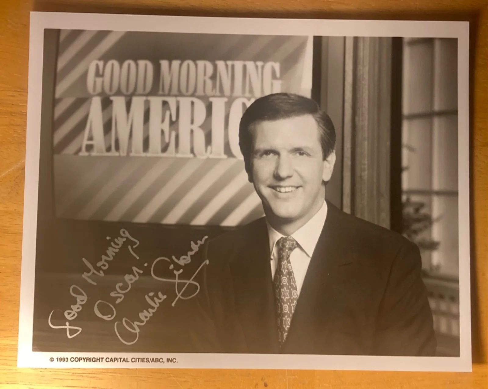Hand SIGNED Charlie Gibson 9x7 ABC News Press Photo - Good Morning America, изображение 2