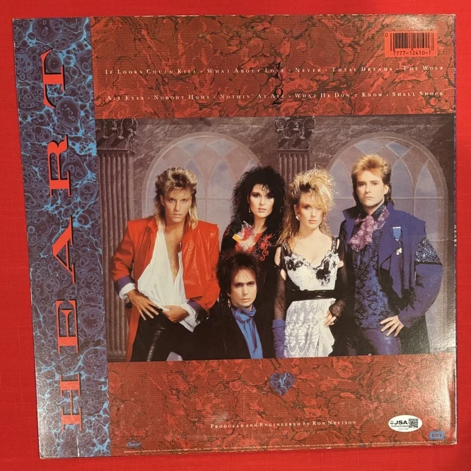 HEART Ann Wilson Nancy Wilson SELF TITLED Vinyl Album Signed Autographed JSA, image 2
