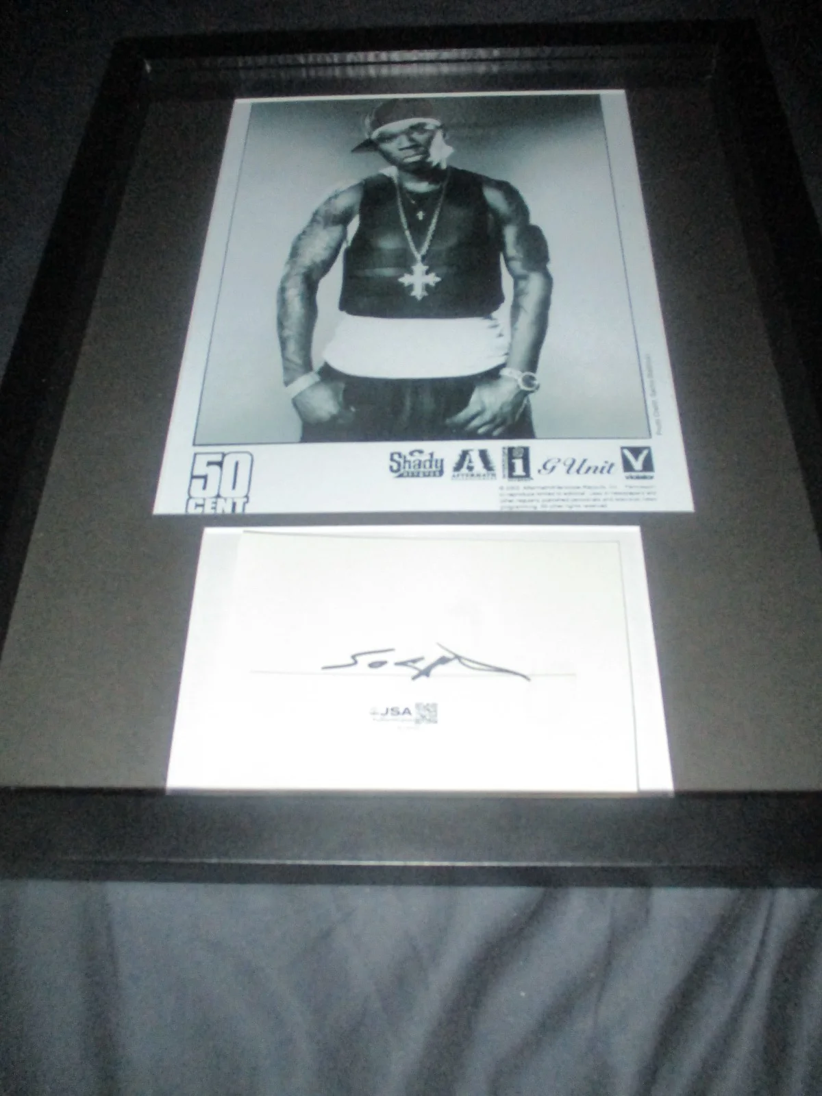 50 CENT (CURTIS JACKSON) AUTHENTIC SIGNED/AUTOGRAPHED 11X14 MATTE CUT FRAMED-JSA, image 2