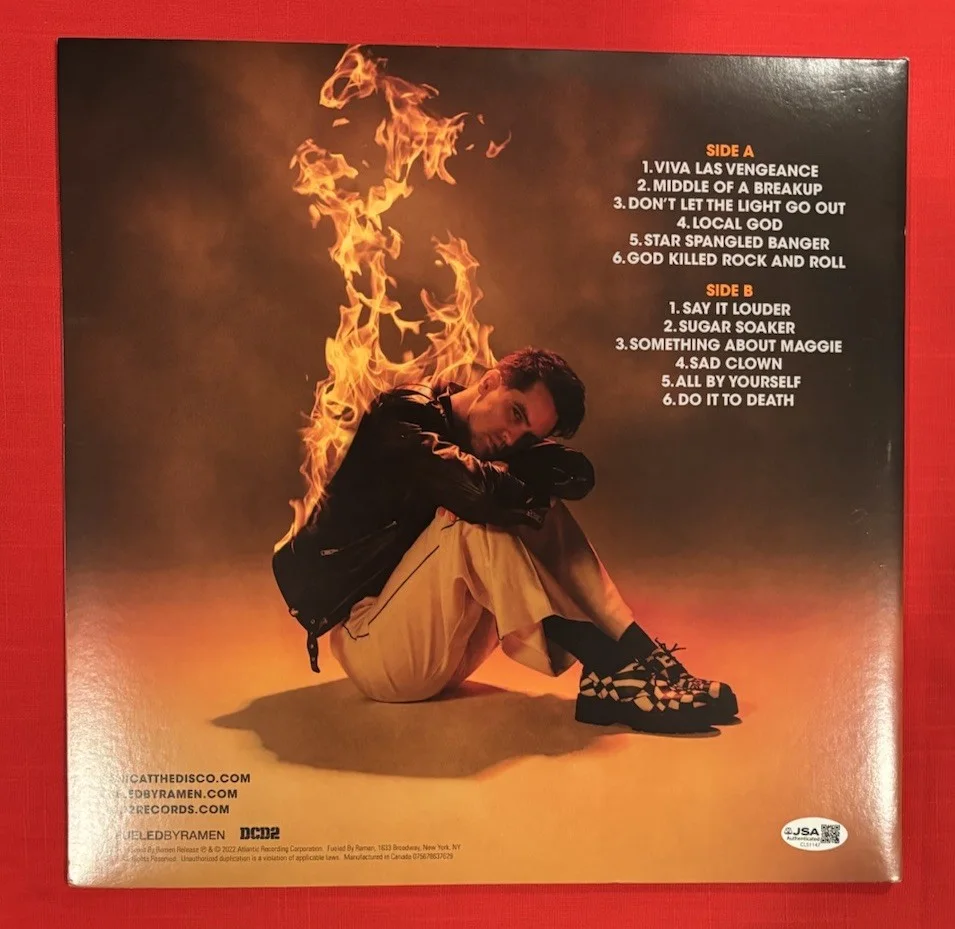 Brendon Urie Panic! Disco LAS VENGEANCE Vinyl Album Signed Autographed JSA Read, изображение 2
