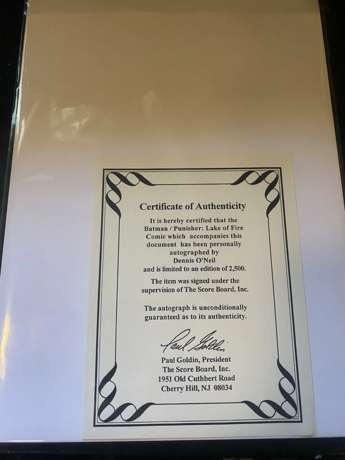 Dennis O'Neil — Batman Punisher - COA, signed by Dennis O'Neil..269 of 2500, изображение 4