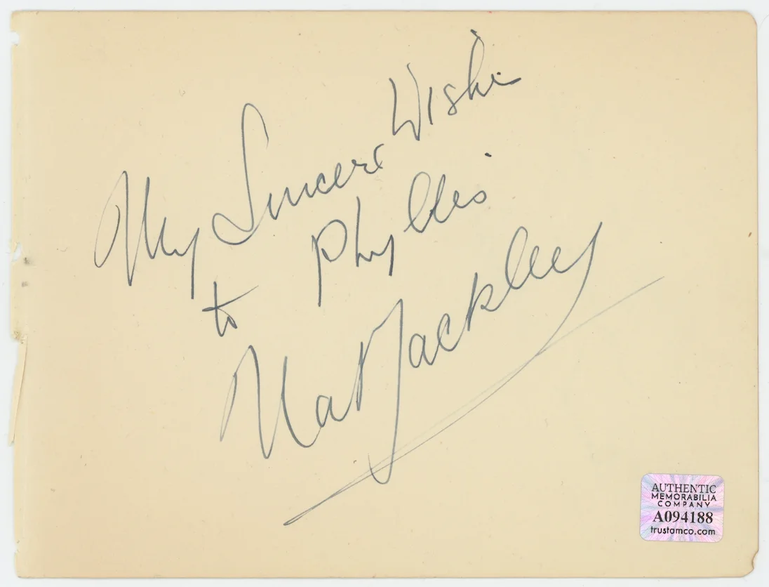 Frank Marlowe & Nat Jackley Autographed Signed Album Page AMCo COA 28689, изображение 2