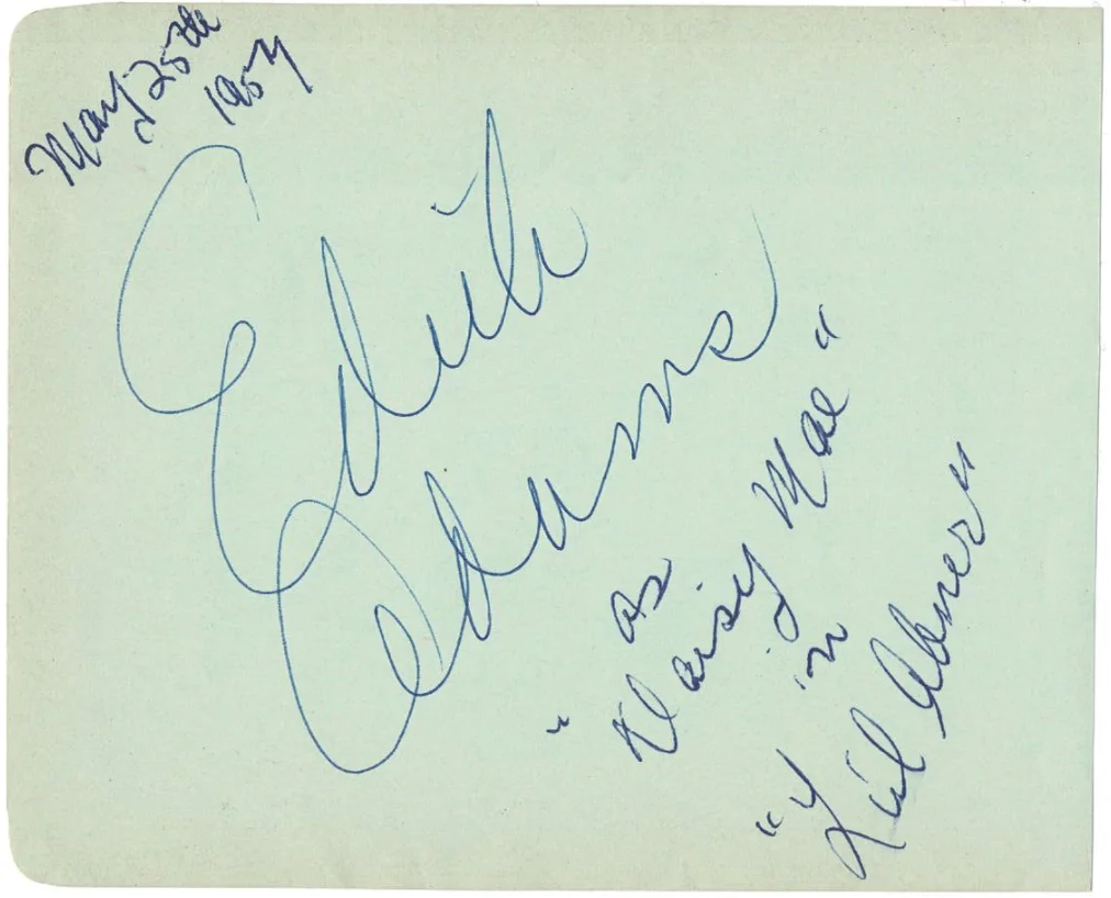 Edie Adams — Edie Adams Comedian Autographed Signed Album Page AMCo COA 21713