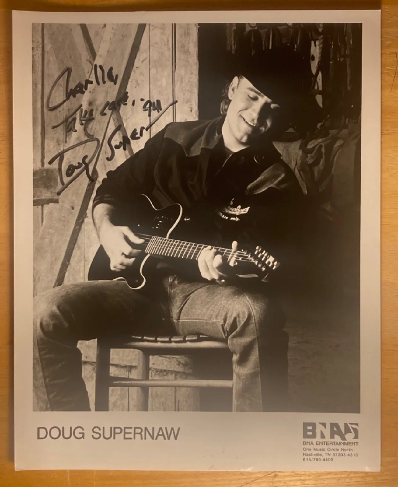 Hand SIGNED Doug Supernaw 8x10 Vintage Agency Press Photo (BNA) Country Music, изображение 2
