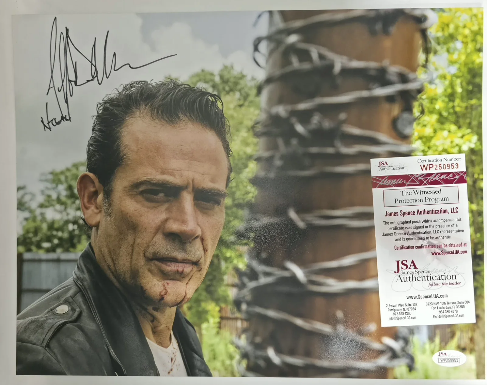 Jeffrey Dean Morgan — Jeffrey Dean Morgan Signed Photo 11X14 Neegan "The Walking Dead" JSA Certified, image 2