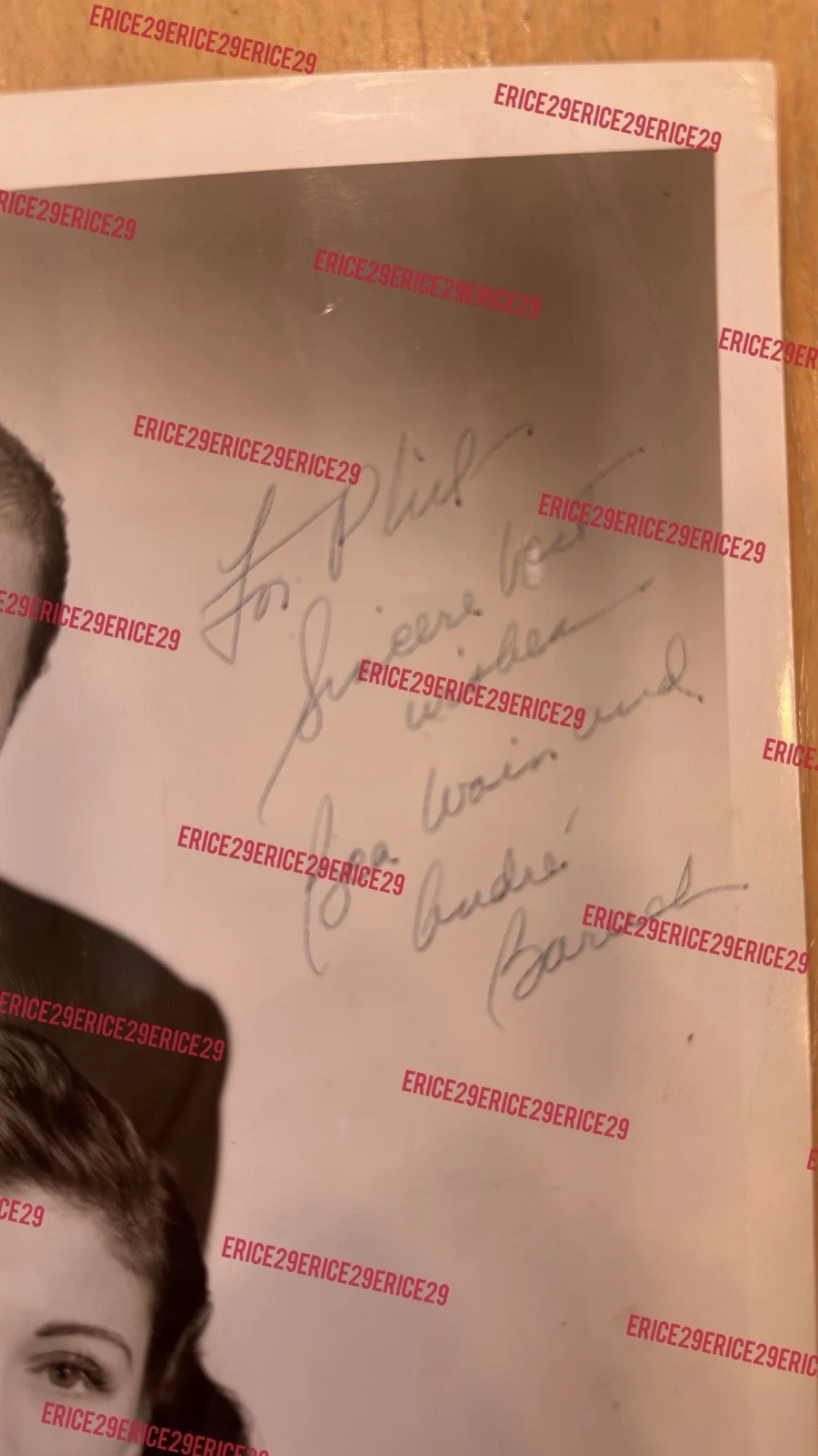 BEA WAIN, ANDRE BARUCH — BEA WAIN & ANDRE BARUCH Signed Photo by Bruno Hollywood Big Band Singer Radio, изображение 4