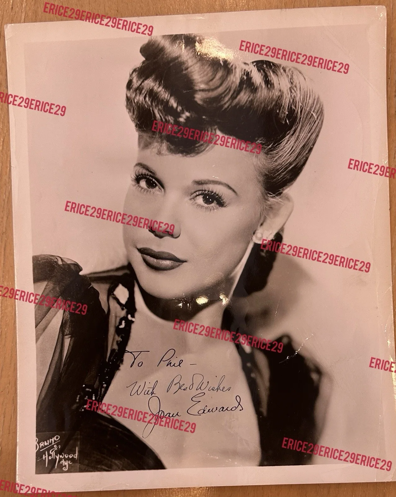 Joan Edwards — Joan Edwards SIGNED Publicity Photo Portrait Autographed Radio Singer & Actress, изображение 2