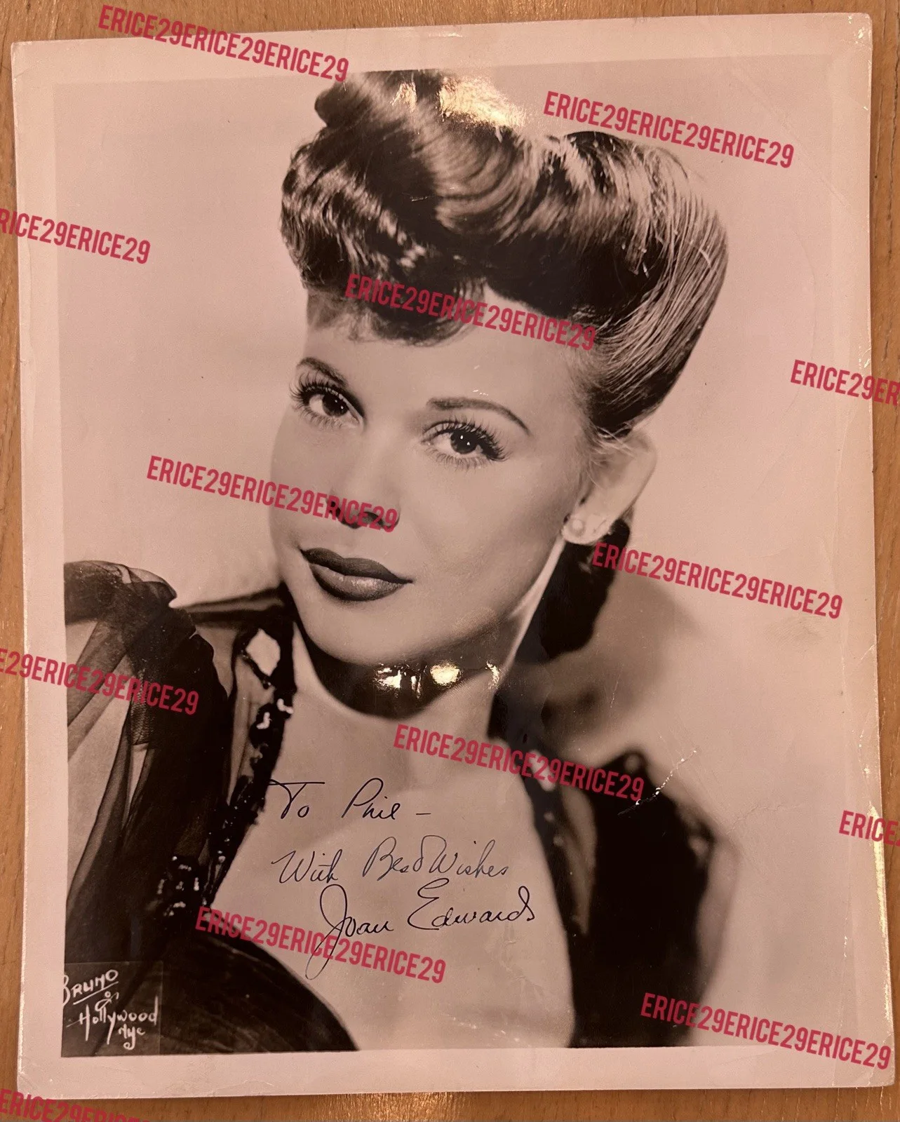 Joan Edwards — Joan Edwards SIGNED Publicity Photo Portrait Autographed Radio Singer & Actress, изображение 3