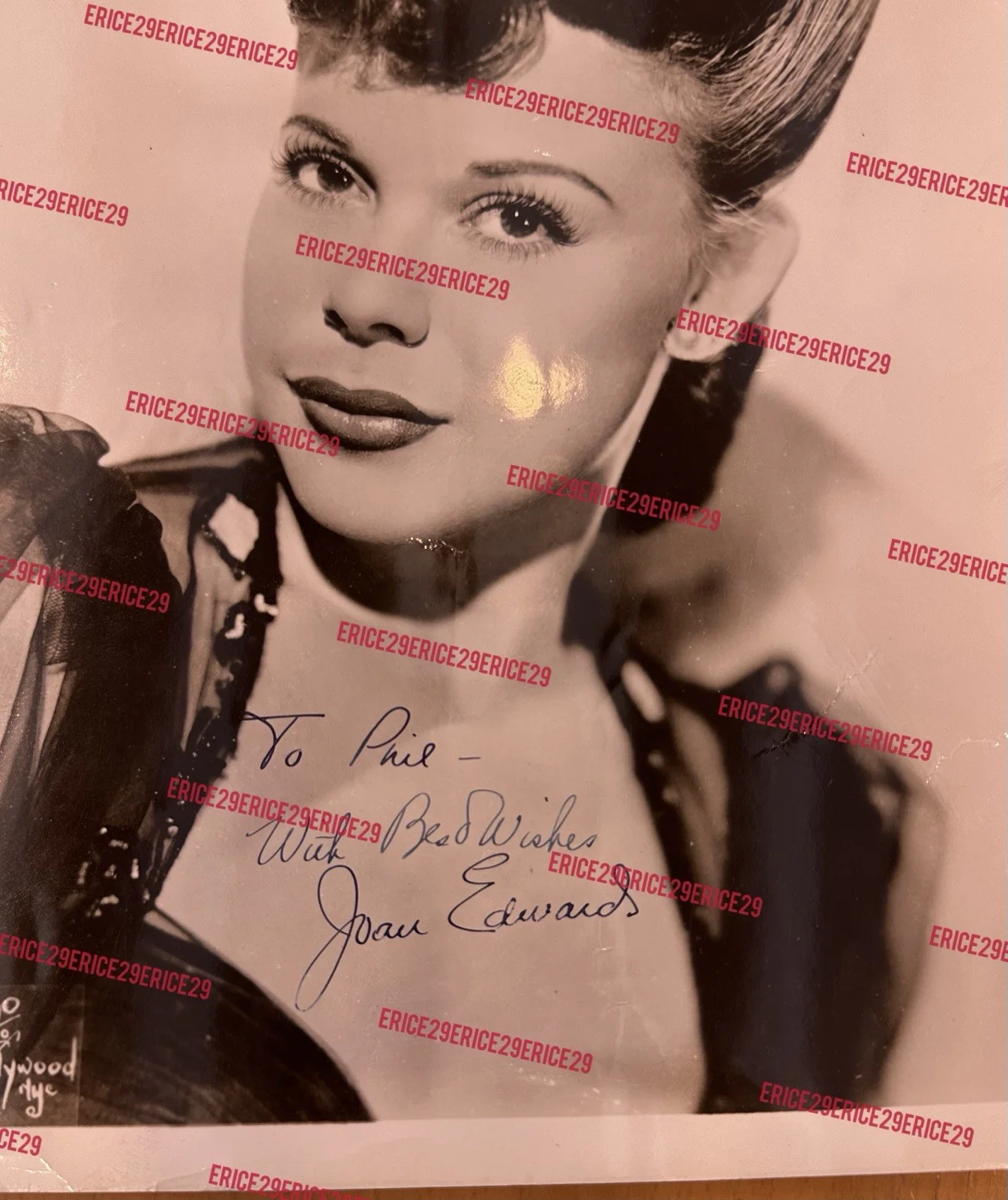 Joan Edwards — Joan Edwards SIGNED Publicity Photo Portrait Autographed Radio Singer & Actress, изображение 4