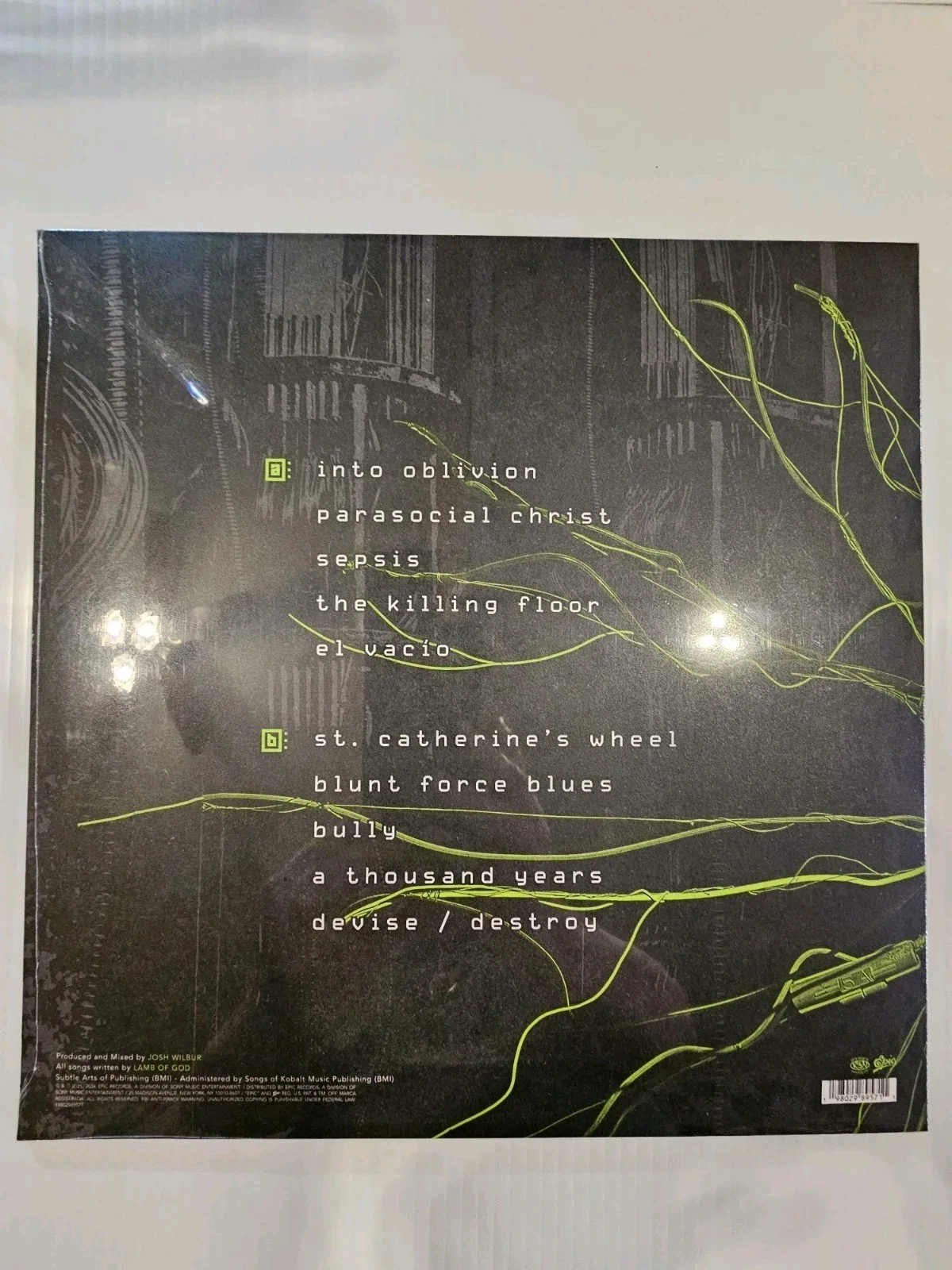 Lamb of God - Into Oblivion (Signed Insert) (New/Wrapped) (2026 NeonGreen Vinyl), image 3