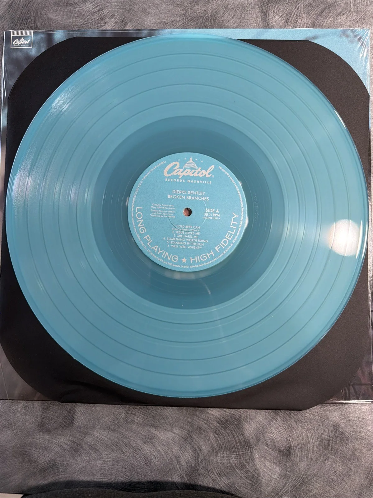 DIERKS BENTLEY Signed Autographed LP Insert "The Broken Branches" Blue Vinyl JSA, image 3