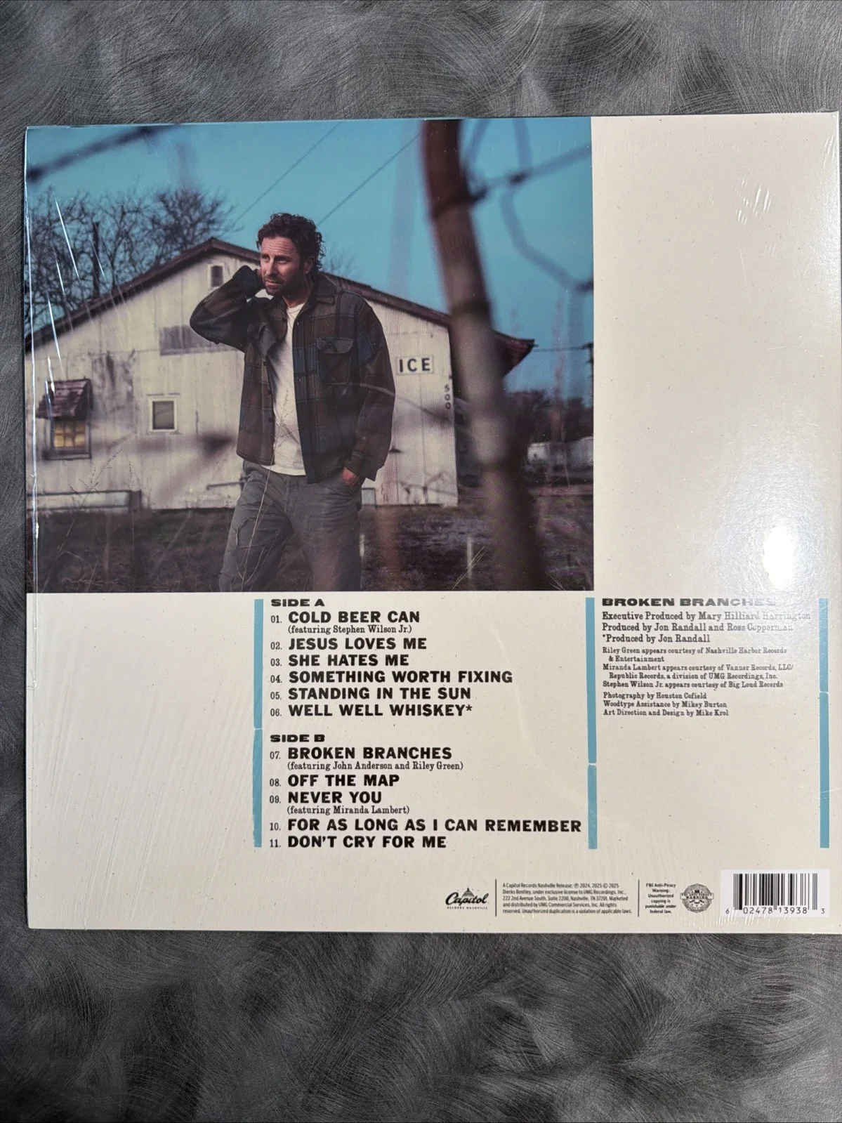 DIERKS BENTLEY Signed Autographed LP Insert "The Broken Branches" Blue Vinyl JSA, image 4