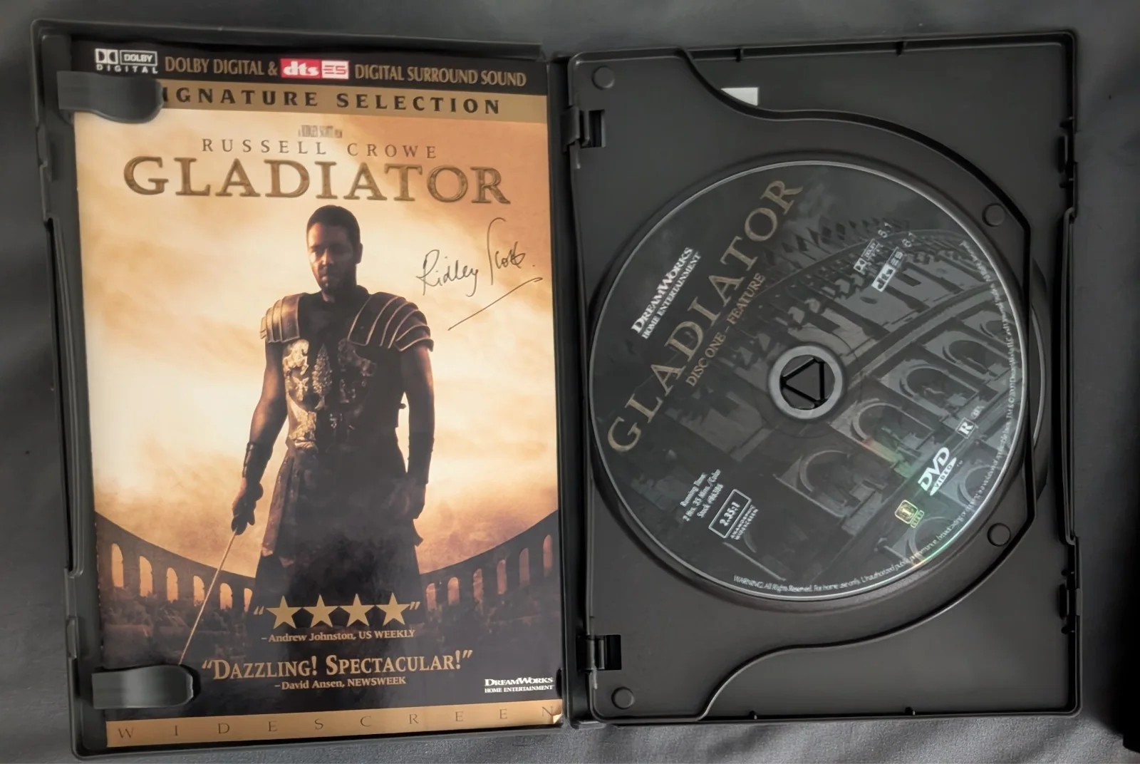 Ridley Scott — RIDLEY SCOTT signed autograph GLADIATOR dvd cover, image 2