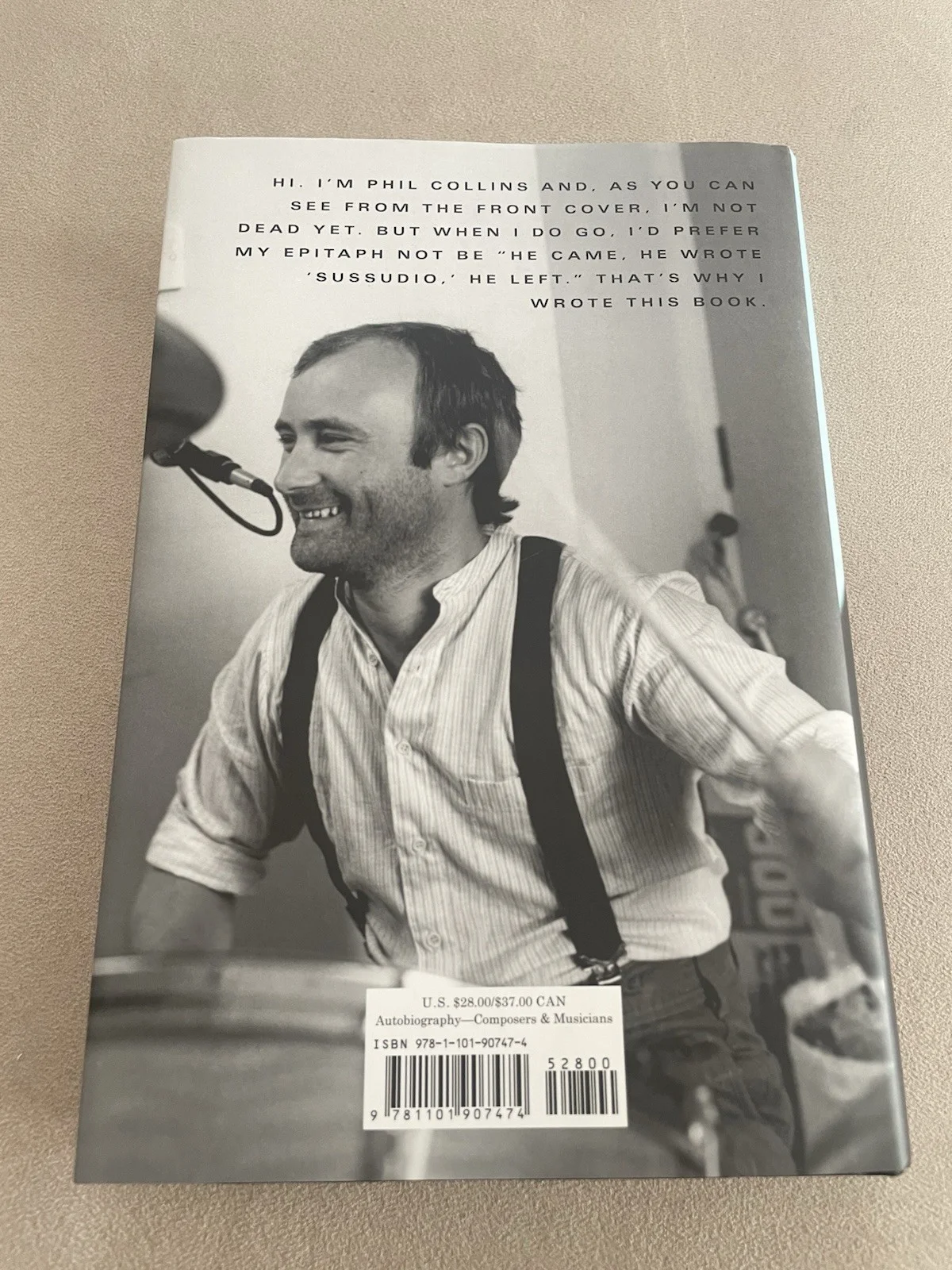Phil Collins Signed Not Dead Yet The Memoir Hardcover Book Original, изображение 3