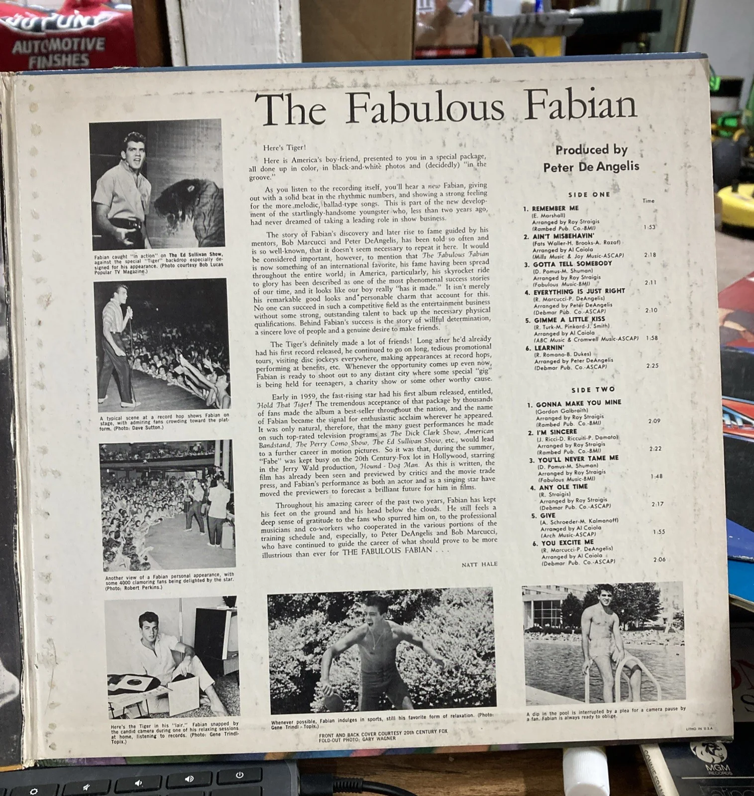 FABIAN AUTHENTIC AUTOGRAPHED ALBUM COVER, image 5