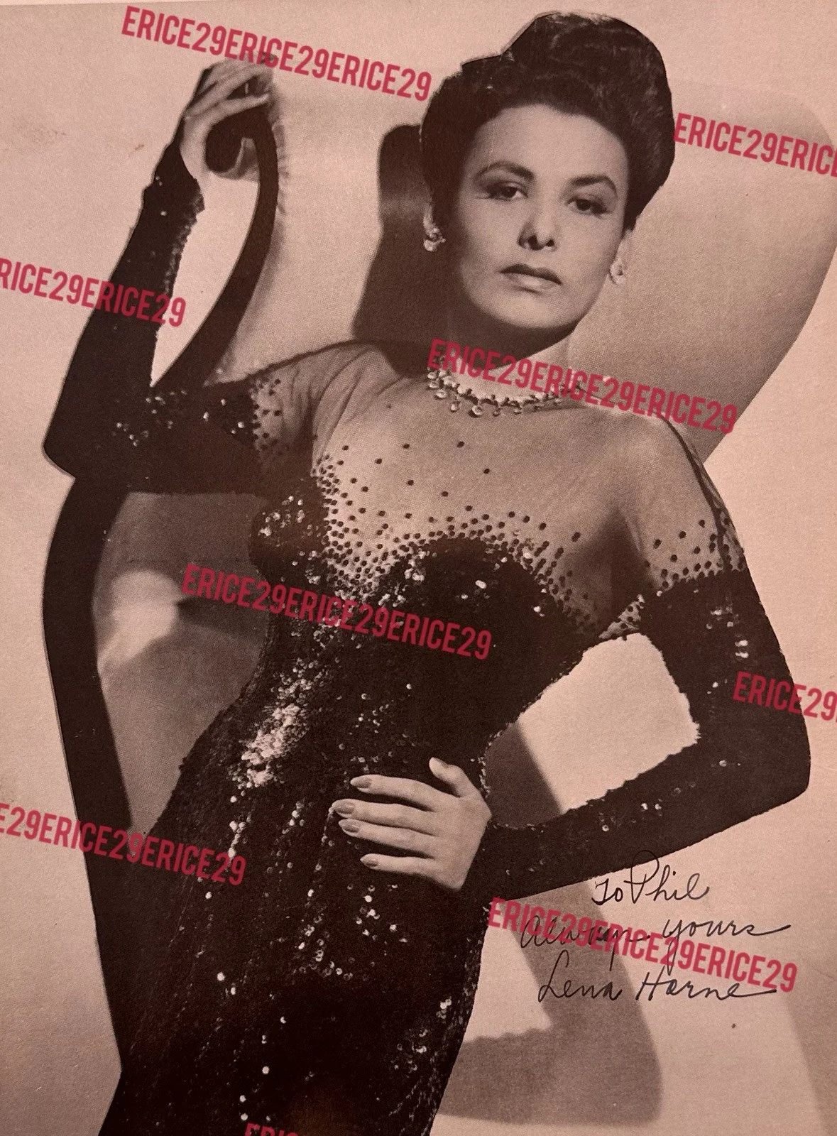 Lena Horne — Lena Horne SIGNED 1940s Publicity Photo Autograph Hollywood Singer TV Star, изображение 2