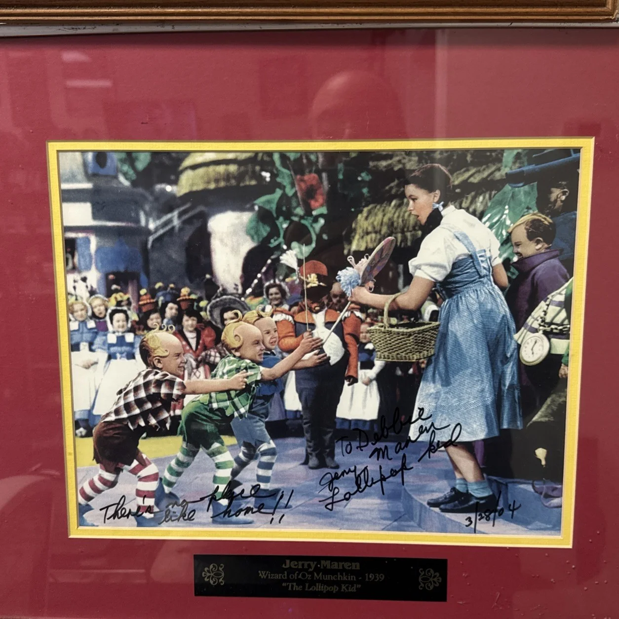Jerry Maren Lollipop Kid — WIZARD OF OZ MUNCHKIN "LOLLIPOP KID" - SIGNED PHOTO In 2004 by Jerry Maren