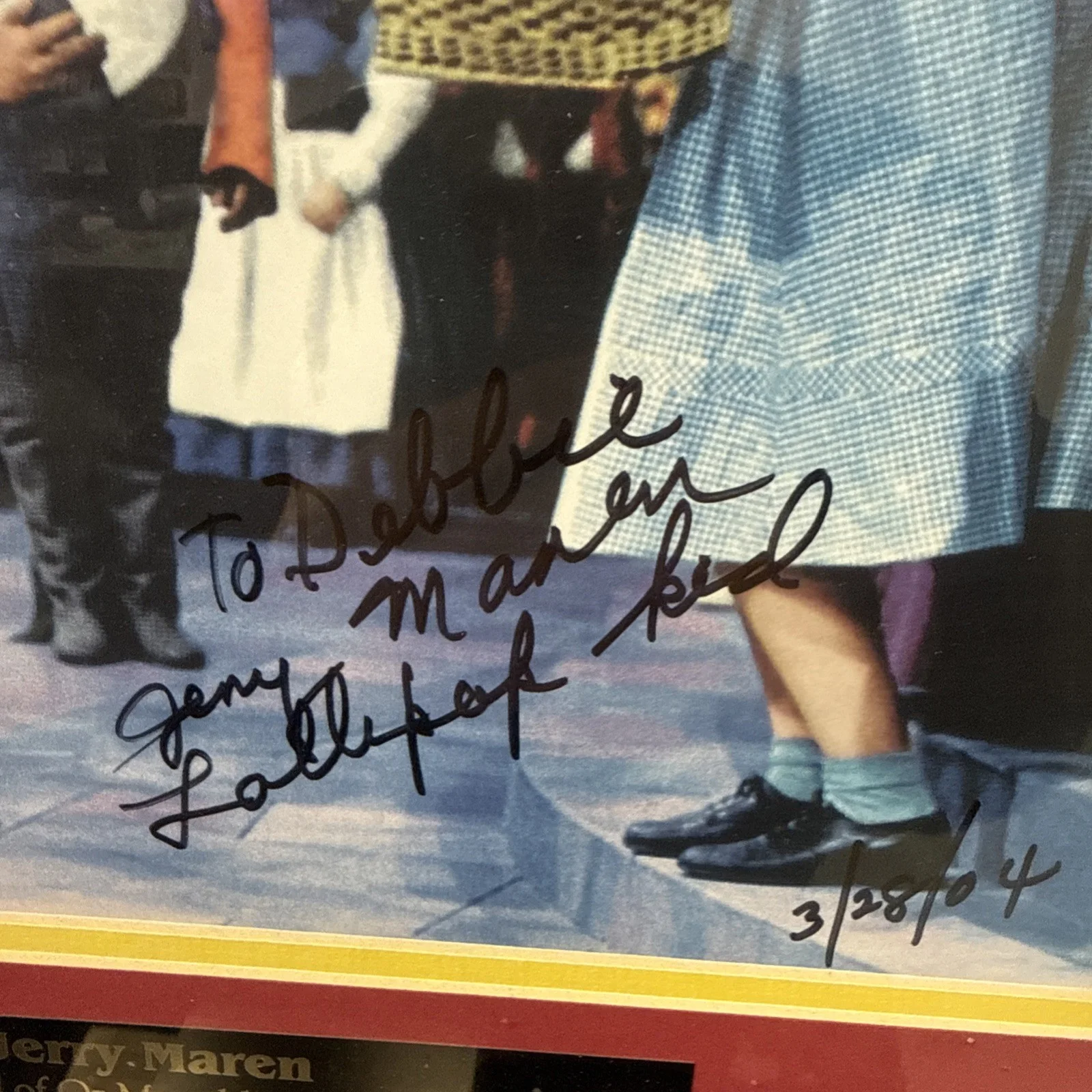 Jerry Maren Lollipop Kid — WIZARD OF OZ MUNCHKIN "LOLLIPOP KID" - SIGNED PHOTO In 2004 by Jerry Maren, изображение 2