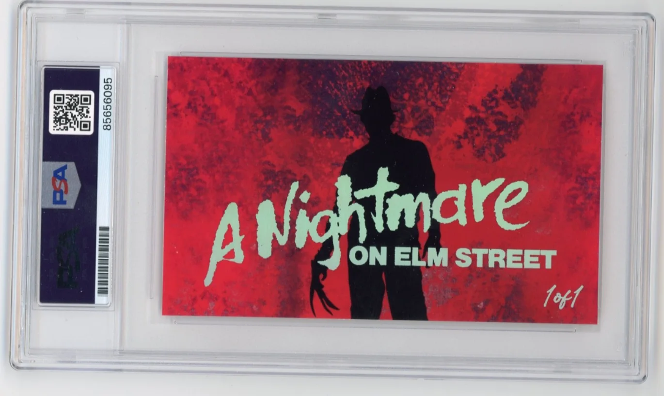 Wes Craven — Wes Craven Signed Cut Custom Nightmare on Elm Street 3x5 Card PSA DNA Slab AUTO, image 2