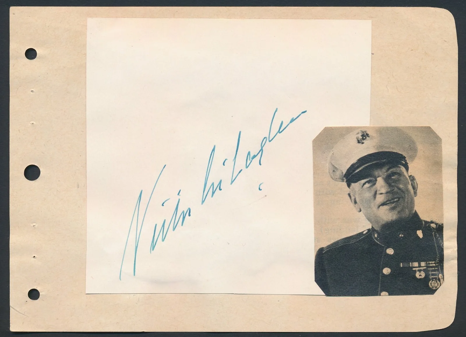 Victor McLaglen - 1950's Signed Album Page w/ Orig. 1935 "The Informer" Still, изображение 2