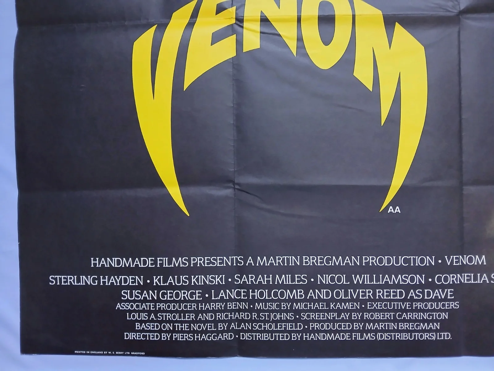 VENOM (1981) original UK quad poster - Klaus Kinski, Oliver Reed - Snake horror, изображение 4
