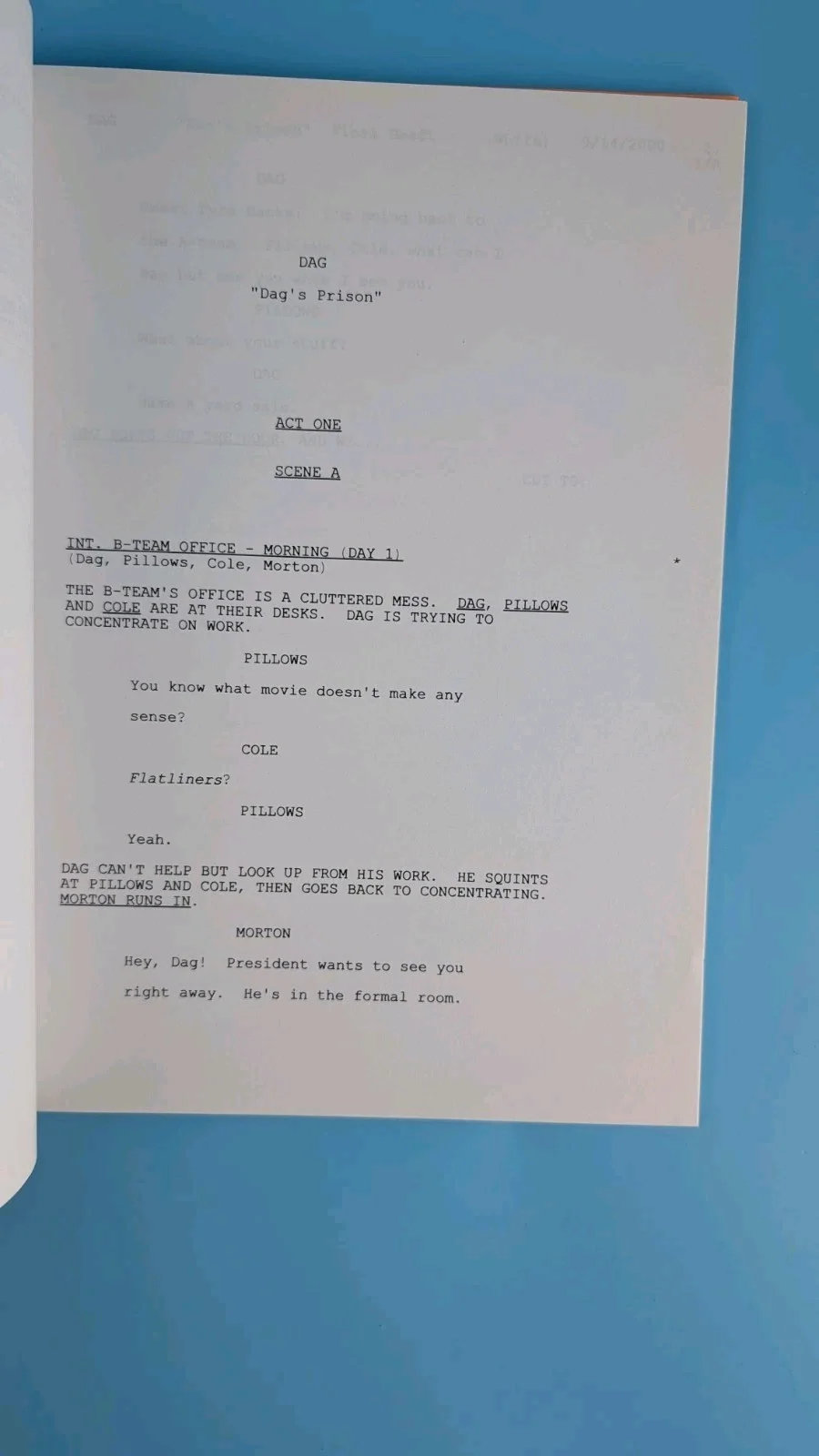 9 Cast Members — DAG Episode "Dags Prison" 2000 Final Draft Script w/ 9 Cast Actor Signatures, image 5