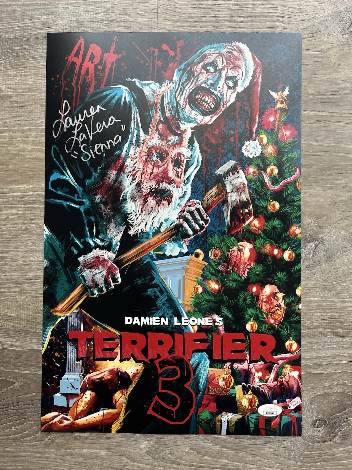 Lauren LaVera — Lauren LaVera Signed Terrifier 3 11x17 Photo JSA COA Sienna Art The Clown Horror, изображение 2