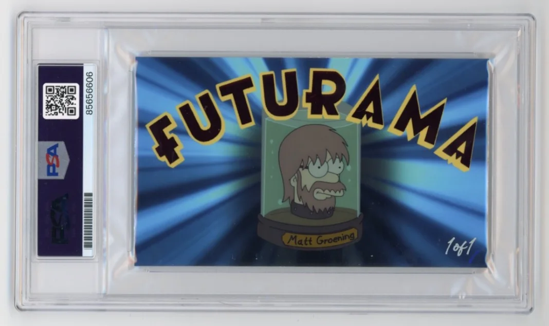 Matt Groening — Matt Groening Signed Cut Custom Futurama, The Simpsons 3x5 Card PSA DNA AUTO, изображение 2