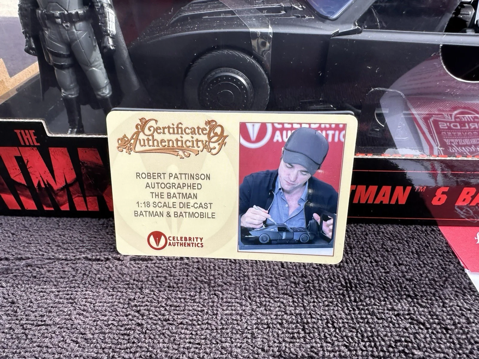 Robert Pattinson — Robert Pattinson Autographed Jada 2022 The Batman 1:18 Scale Die-Cast Batmobile, image 4