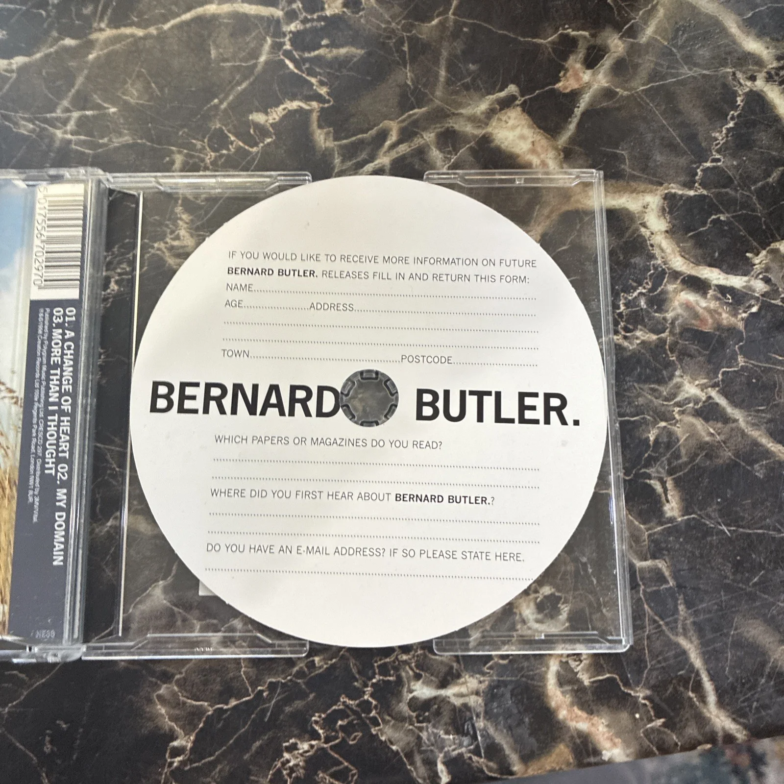 BERNARD BUTLER Change of heart cd single, image 2