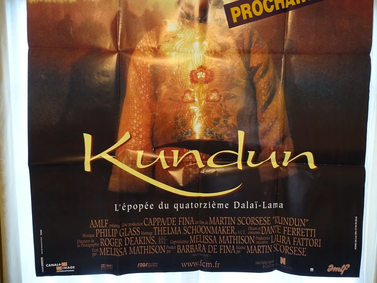Kundun Martin Scorsese original 1997 French movie film poster with 2 lobby cards, изображение 4